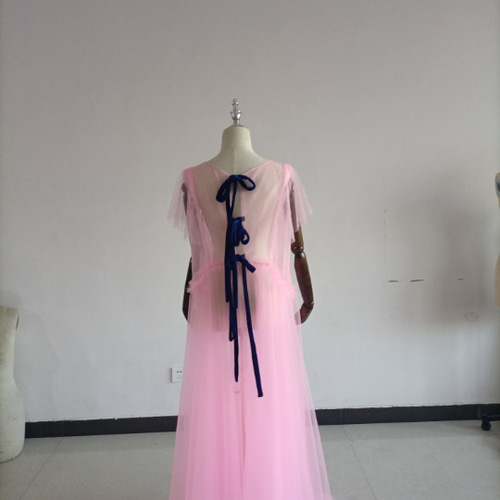 高品質！ 妊婦ドレス マタニティ 写真撮影 ピンク シースルー  