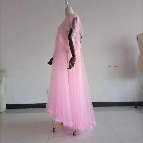 高品質！ 妊婦ドレス マタニティ 写真撮影 ピンク シースルー  