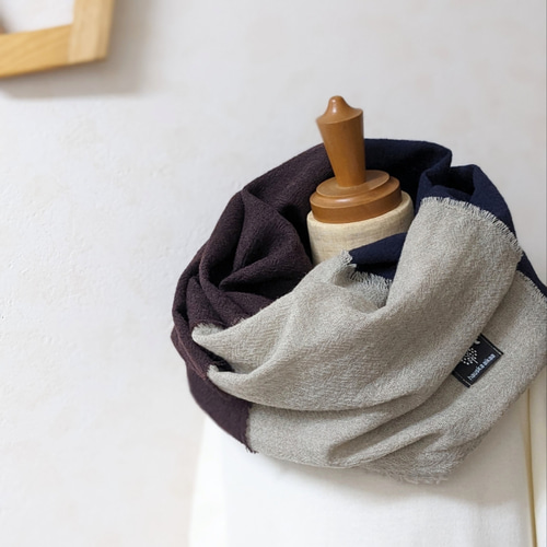 秋冬新作2023【日本製】ウールガーゼスヌード『旅人』からしミックス