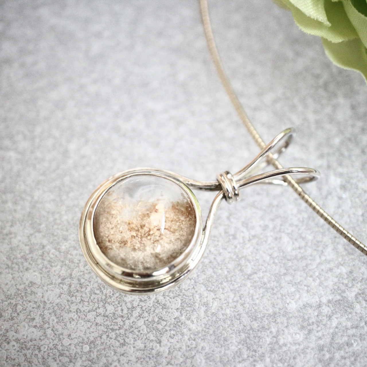 4WAY シルバーペンダント石付き  ホワイトガーデンクオーツ|石彩-木目金・高級シルバーリング