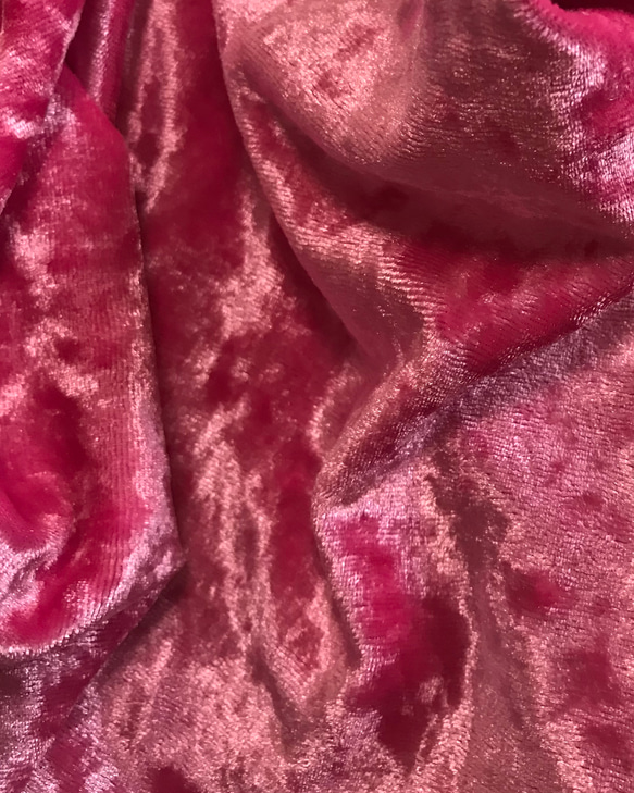 ストレッチ　クラッシュベロア　ピンク 3枚目の画像