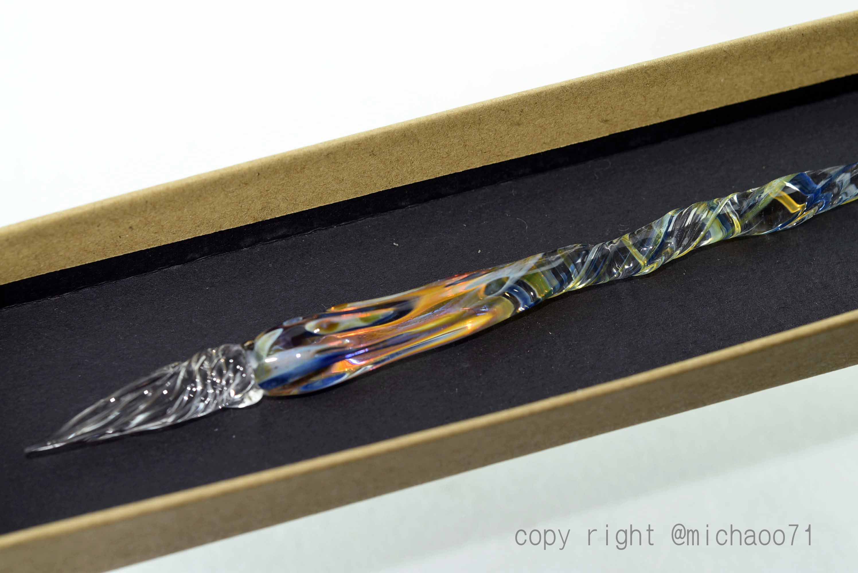 作家創作*新作アート*ガラスペン 　細密インク吸収10の溝 11269-487　描きごごち追及　書く楽しみ