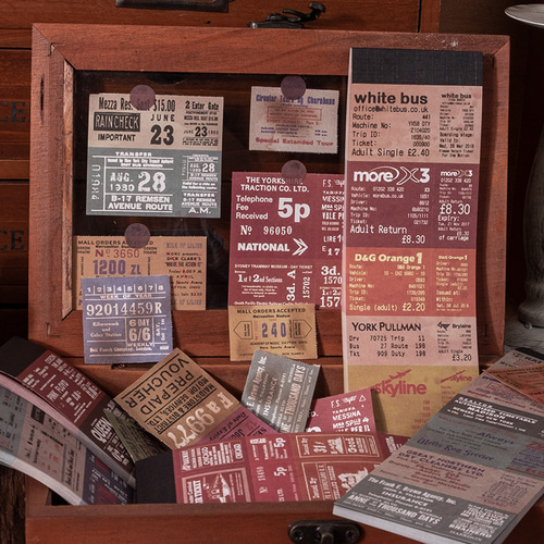 P95】コラージュ 素材 紙ものセット 海外 シート メモ帳 ミニメモ 4