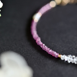 原創 4 種寶石，最優質的赫基默鑽石、粉色藍寶石、粉色托帕石和珍珠手鍊 第7張的照片