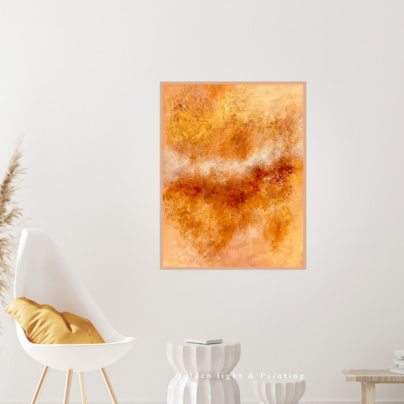 アートデコレーション | 抽象絵画 | ギフト: 太陽のタッチ 絵画 金色