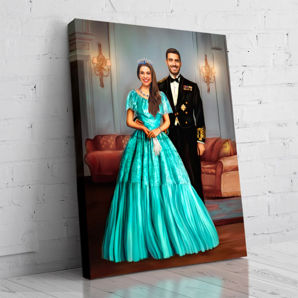 【オーダーメイド】写真からカスタムロイヤルキング天皇皇帝油絵スタイルの肖像画一点物 似顔絵 イラスト彼氏夫の贈り物誕生日 100%