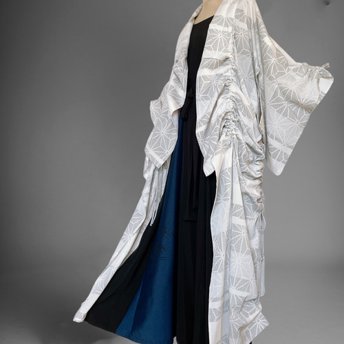 着物リメイクガウン羽織和もだんフリーサイズ