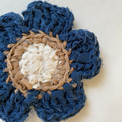 裂き編み　お花のコースター2枚セット 4枚目の画像