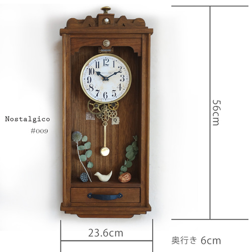 送料無料】NOSTALGICO Ⅸ レトロな掛け時計 手作り品 #009 Lサイズ
