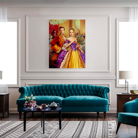 【オーダーメイド】写真からカスタムロイヤルキング天皇皇帝油絵スタイルの肖像画一点物 似顔絵 イラスト彼氏夫の贈り物誕生日 100% Q1552408079(11830円)