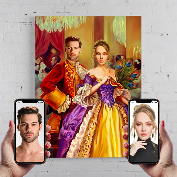 【オーダーメイド】写真からカスタムロイヤルキング天皇皇帝油絵スタイルの肖像画一点物 似顔絵 イラスト彼氏夫の贈り物誕生日 100% Q1552408079(11830円)