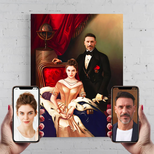 【オーダーメイド】写真からカスタムロイヤルキング天皇皇帝油絵スタイルの肖像画一点物 似顔絵 イラスト彼氏夫の贈り物誕生日 100% Q1552408079(11830円)