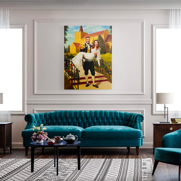 【オーダーメイド】写真からカスタムロイヤルキング天皇皇帝油絵スタイルの肖像画一点物 似顔絵 イラスト彼氏夫の贈り物誕生日 100%