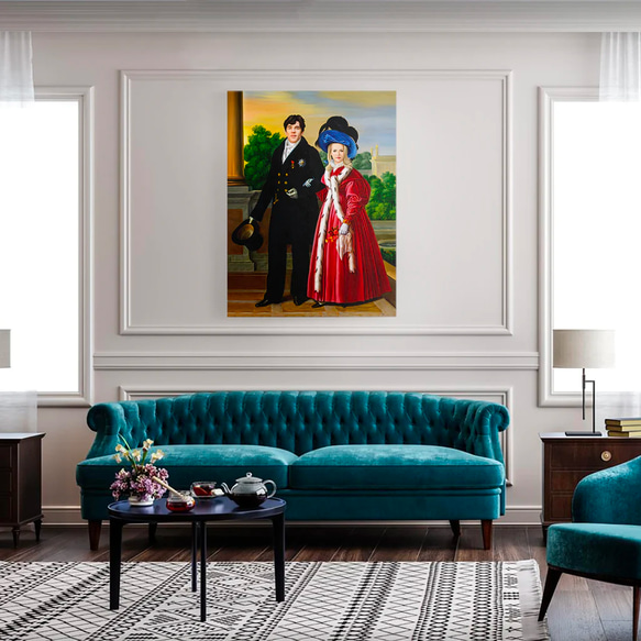 【オーダーメイド】写真からカスタムロイヤルキング天皇皇帝油絵スタイルの肖像画一点物 似顔絵 イラスト彼氏夫の贈り物誕生日 100%