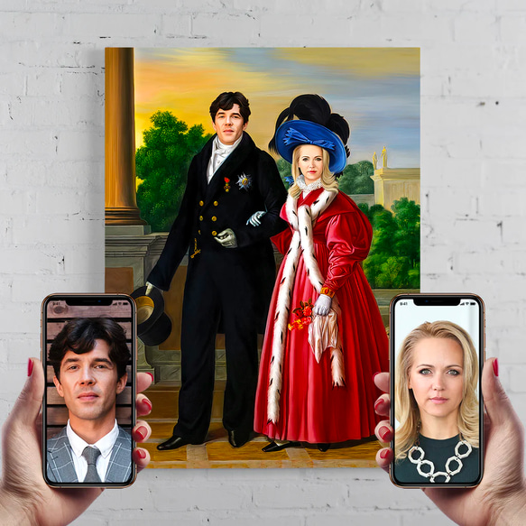 【オーダーメイド】写真からカスタムロイヤルキング天皇皇帝油絵スタイルの肖像画一点物 似顔絵 イラスト彼氏夫の贈り物誕生日 100%