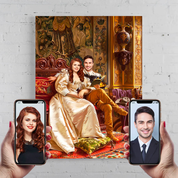 【オーダーメイド】写真からカスタムロイヤルキング天皇皇帝油絵スタイルの肖像画一点物 似顔絵 イラスト彼氏夫の贈り物誕生日 100%