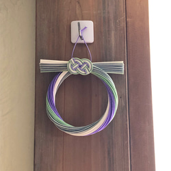 茅の輪飾り　グレー　紫　緑　白 5枚目の画像