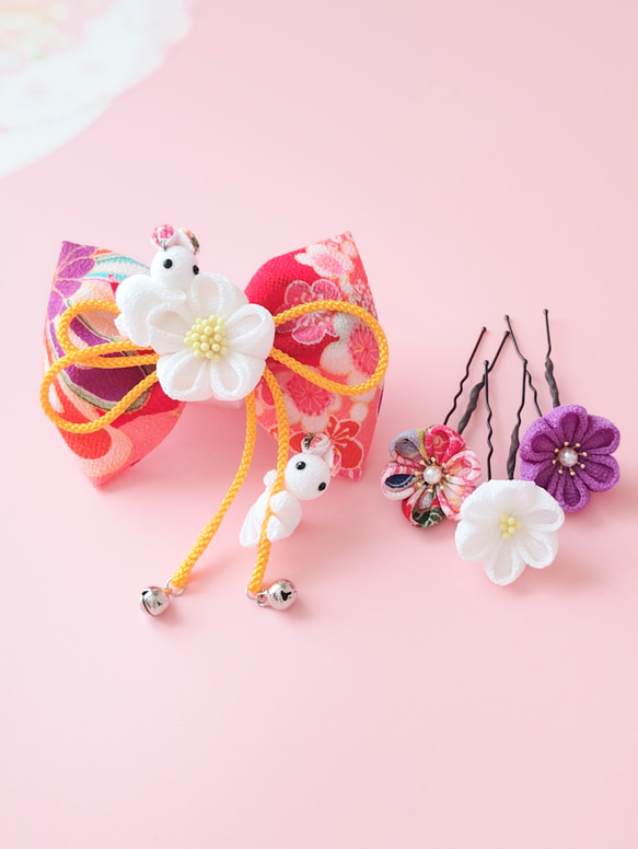 七五三衣装とウサギリボンスリッポンセット 七五三 着物 7歳 フル