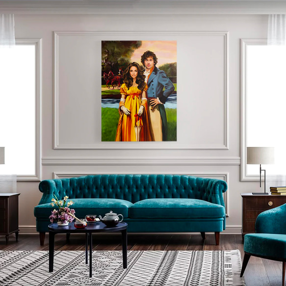 【オーダーメイド】写真からカスタムロイヤルキング天皇皇帝油絵スタイルの肖像画一点物 似顔絵 イラスト彼氏夫の贈り物誕生日 100%