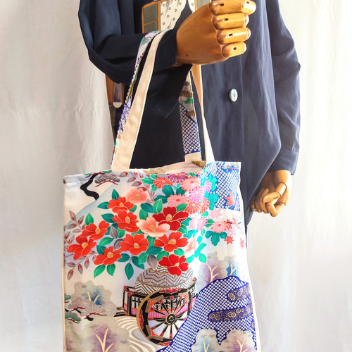 専用★新品◇和想庵 正絹×本革 和装バッグ 刺繍 源氏香 トート 新品◇和想庵 正絹×本革 和装バッグ 刺繍 源氏香 トート
