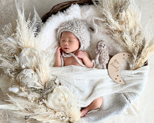 ロータス様】ニューボーンフォトレンタル2wayリース①creamy white