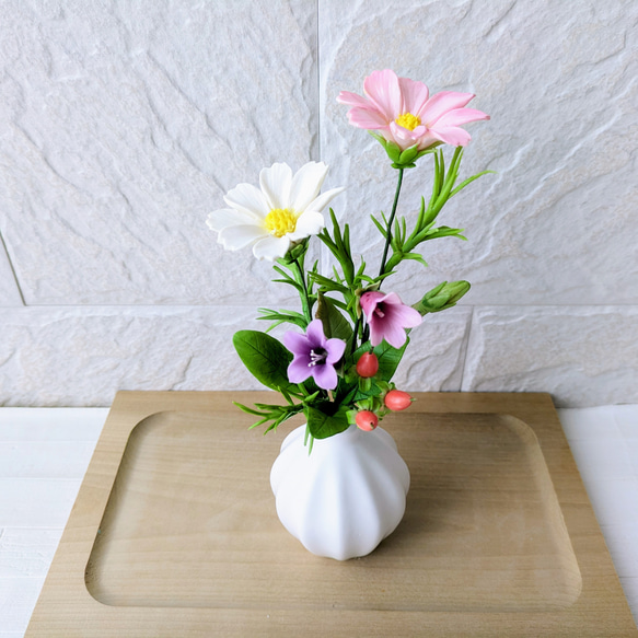 ♡そっと咲く♡ コスモス クレイフラワー アートフラワー BON