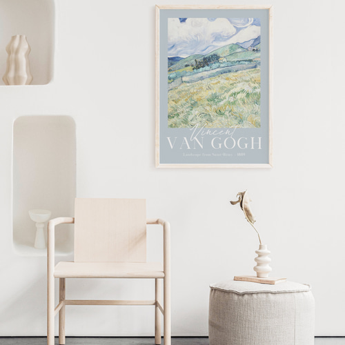 額装品/歩きはじめ、ミレーに拠る/Detail/ゴッホ/ポスター/インテリア ゴッホ アートポスター「Landscape from saint-rémy」 インテリア