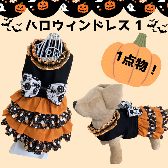 犬服　ハロウィンドレス 1枚目の画像