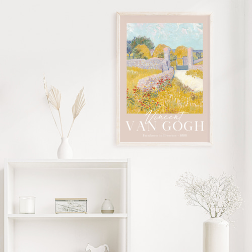 ゴッホ アートポスター ピンク「Farmhouse in Provence」 インテリア