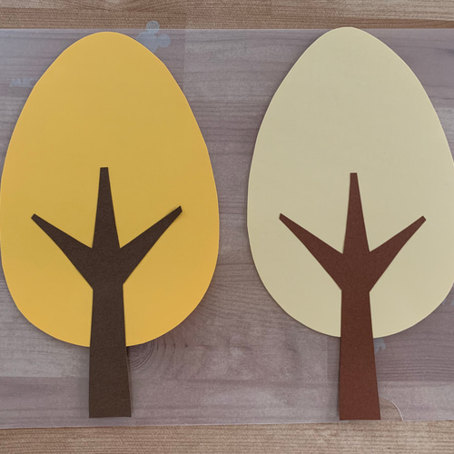 壁面飾り＊季節の花シリーズ【秋の木立セット】12枚セット 切り絵