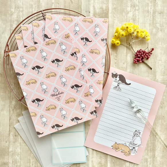 ホイップクリームと猫 レターセット 1枚目の画像