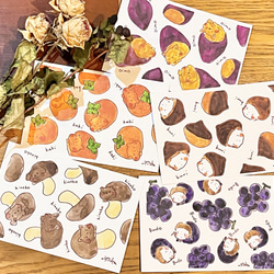秋の味覚ポストカード絵本型10種 2枚目の画像