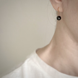 お守りにも❥オブシディアン❥黒曜石❥一粒ピアス18kgp ピアス