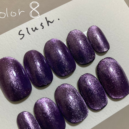 ブラックベースのシンプルなマグネットネイルチップ ネイルチップ