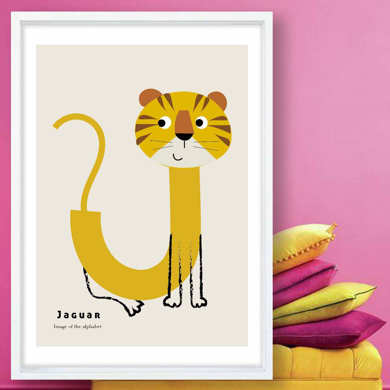 アルファベットJ　ジャガー　送料無料　イラスト　ポスター　アートポスター　アート/sei/新着順検索　1596