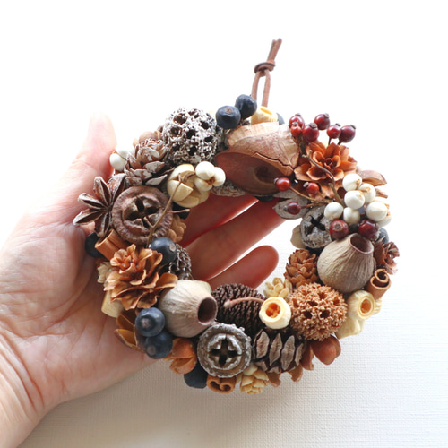 木の実の秋ミニリース大小セット リース viento 通販 16483422｜Creema