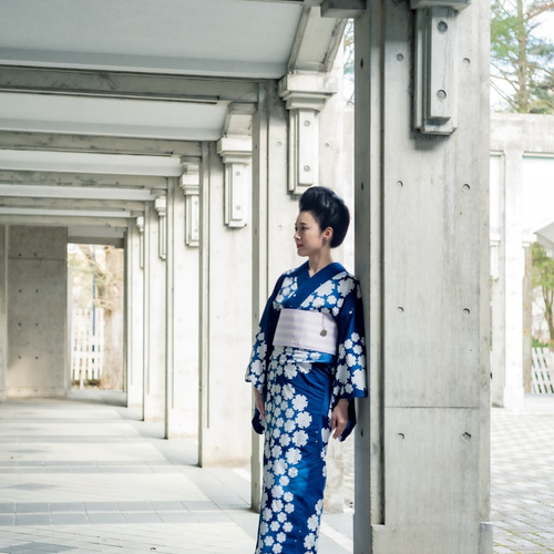 弥生屋 着物・浴衣 雪輪 (瑠璃紺 ) レディース / S,M, Lサイズ 着物