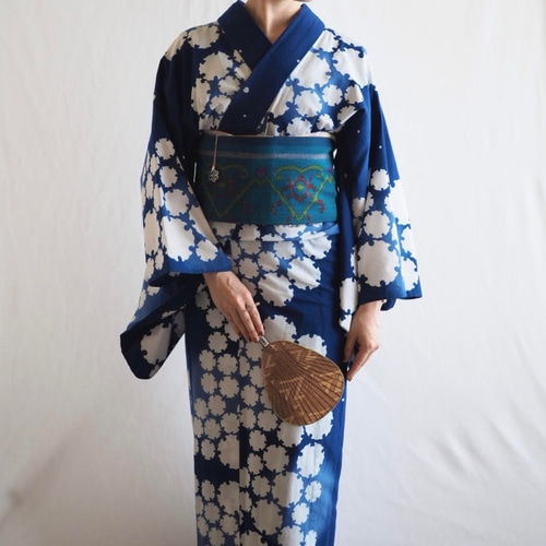 弥生屋 着物・浴衣 雪輪 (瑠璃紺 ) レディース / S,M, Lサイズ 着物