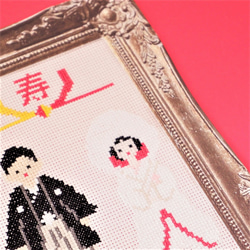 和婚のウェルカムボード　クロスステッチ刺繍 8枚目の画像