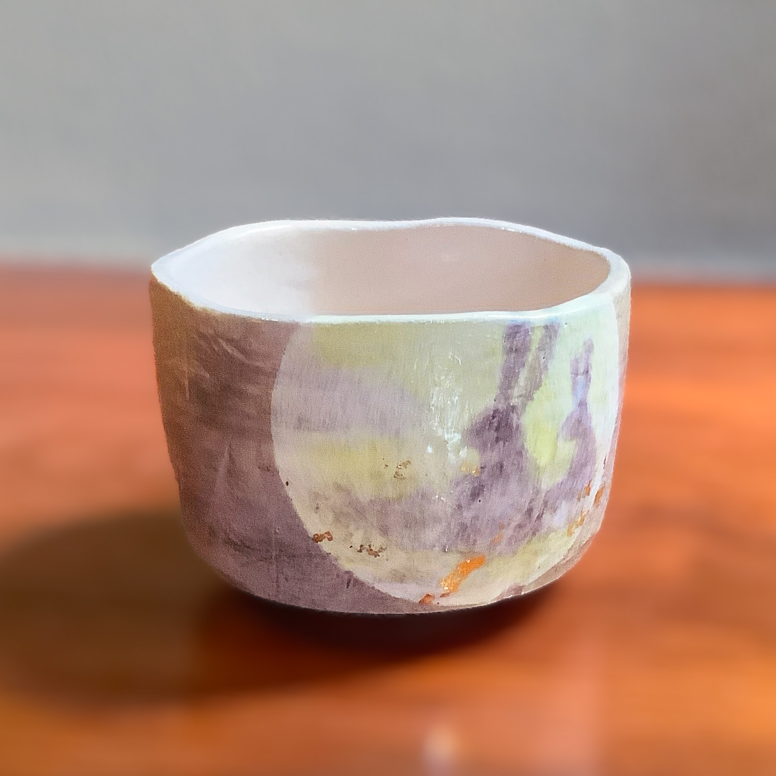 楽入印◇「月影（つきかげ）」抹茶碗◇楽焼　茶道具　手描き　秋