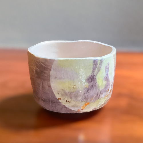 楽入印◇「月影（つきかげ）」抹茶碗◇楽焼 茶道具 手描き 秋 茶碗 