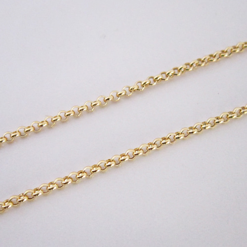 K18 ロールチェーンデザインのネックレス K18金 幅2.3mm ロールチェーン ネックレス 50cm ネックレス