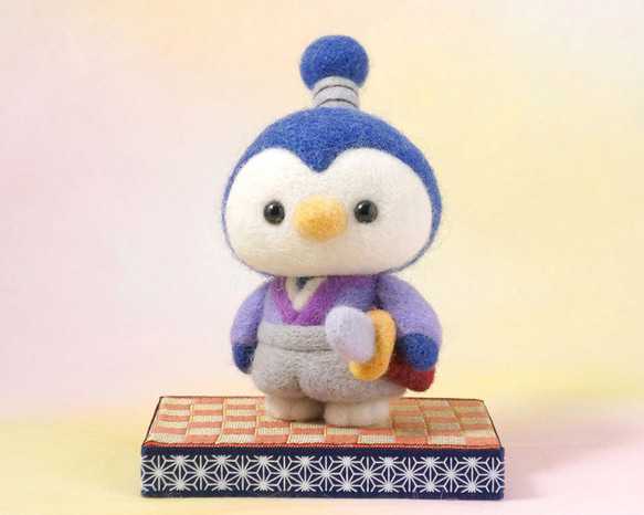 【shimaさま専用】ペンギンサンタさんのクリスマスイーゼル　羊毛フェルト ノルディカニッセ 電飾にからまるサンタ フェルトシリーズ 赤