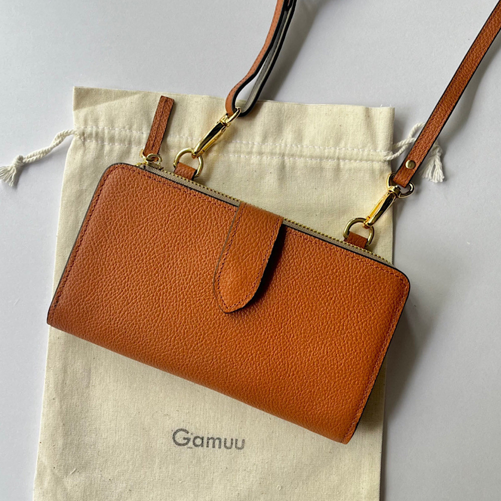 高級本革  長財布 L字型お財布ショルダー Gamuu
