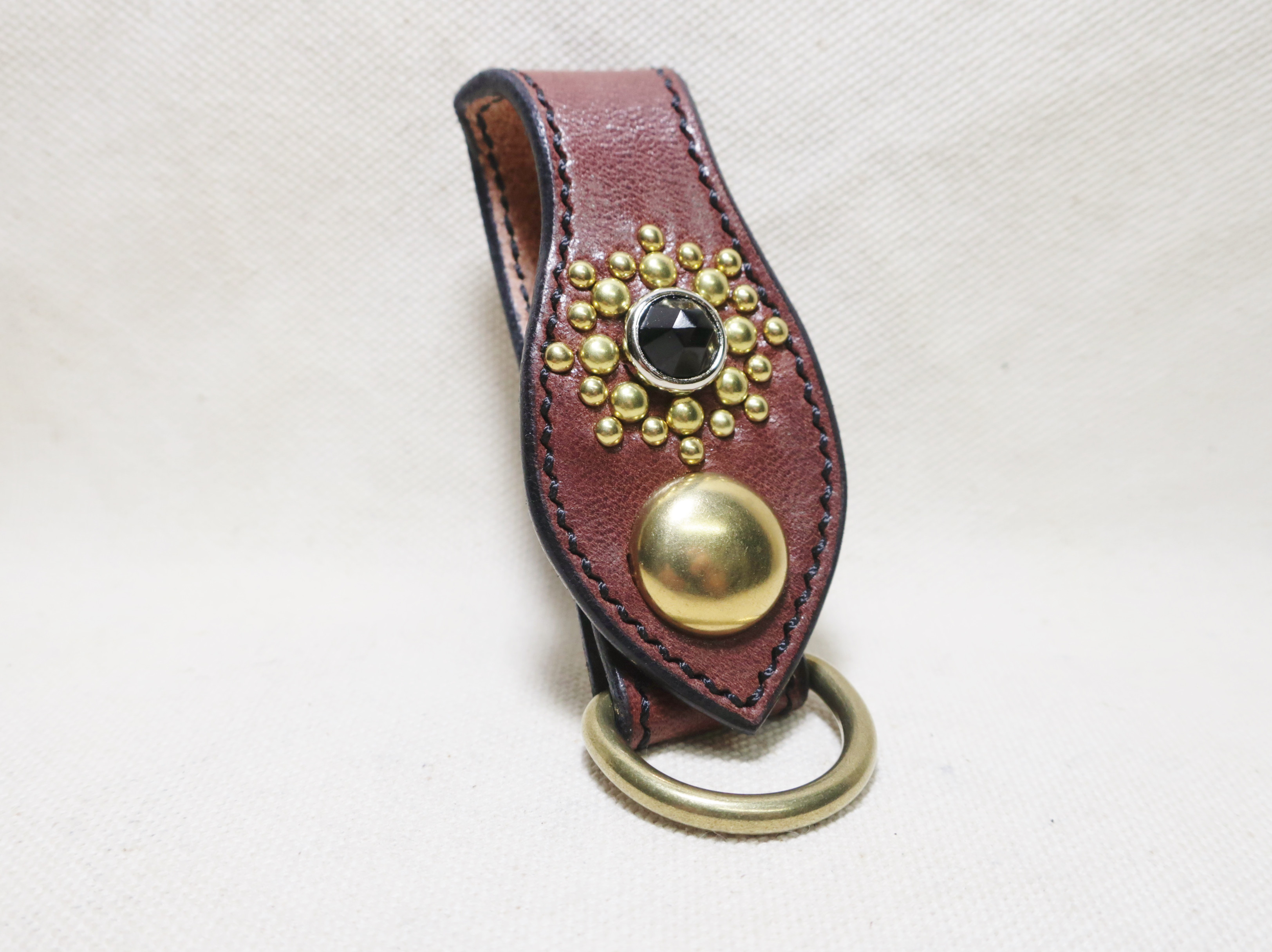 サドルレザー　キーループ　ハンドメイド　1個限定 本革レザーキーループ ブラウン サドルレザー｜LEATHER / レザー