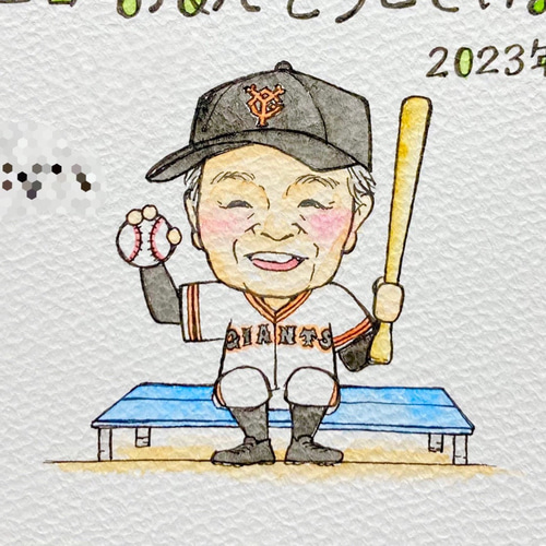 最新発見 敬老の日 似顔絵 オーダー ポストカード おじいちゃん イラスト