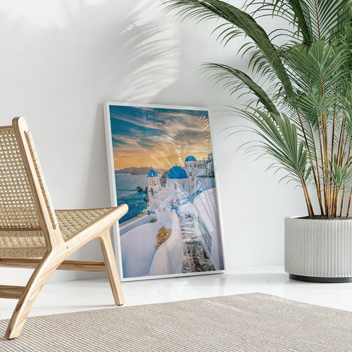 Amazon.co.jp: Potooart 北欧ギリシャサントリーニ島エーゲ海