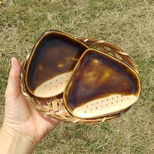 新発売 再販！2点セット》陶の栗皿 小皿 陶芸幸房 ふたつの虹 通販 食器