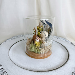 癒しの時間【 brown cat ~ garden ~  】  glass dome プリザーブドフラワー 3枚目の画像