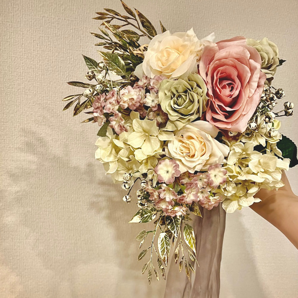 アーティフィシャル ウェディングブーケ＆ブートニアセット 結婚式 前